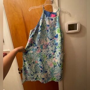 Lilly Pulitzer pearl romper costal blue lion